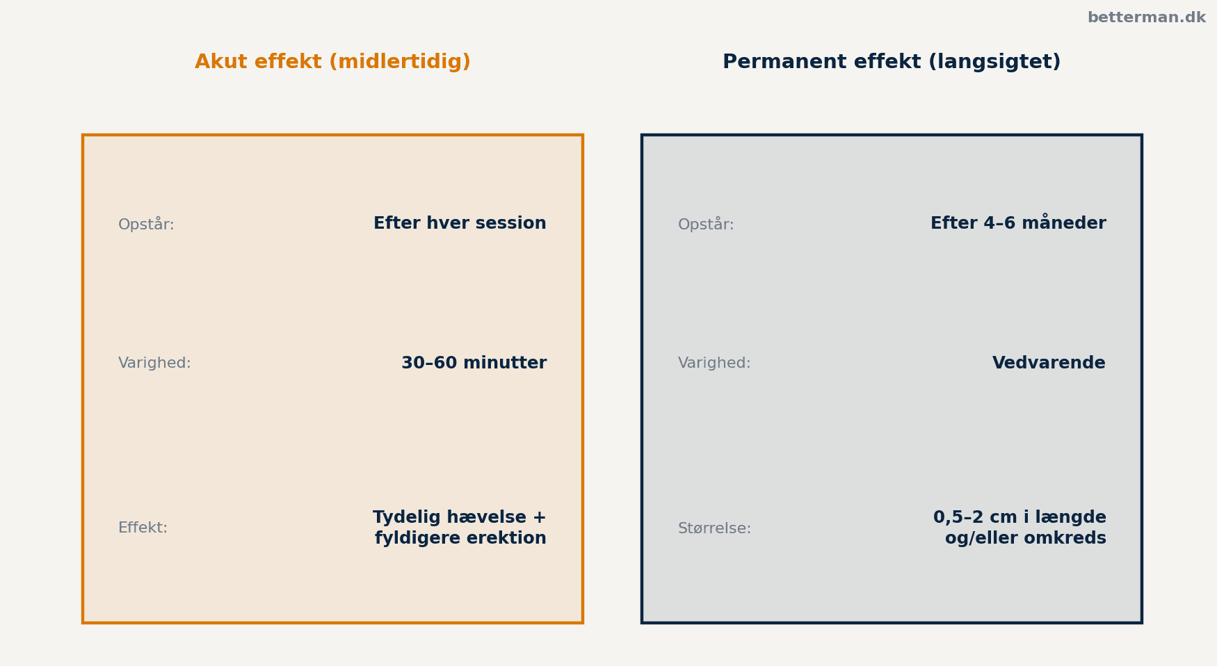 Bathmate resultater — akut effekt vs permanente gains