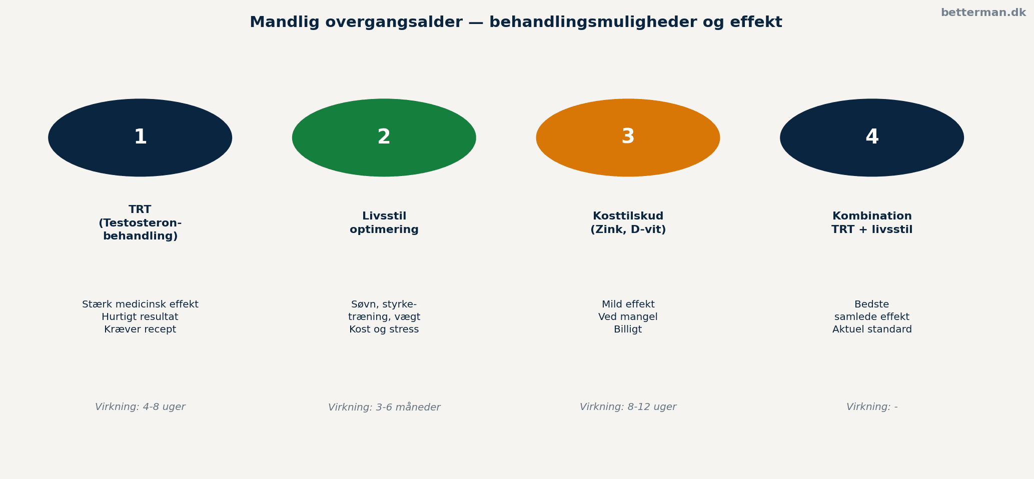 Mandlig overgangsalder behandlingsmuligheder — fra livsstil til TRT